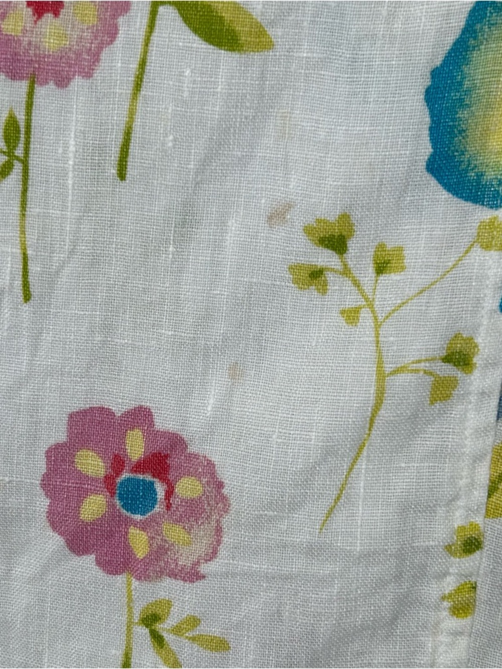 Marc Ware Linen Dress Womens Large Floral Cottage Shift Pullover Beach Resort - Picture 6 of 14